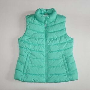 Gap Women's Cold Control Windproof Sleeveless Puffer Vest Medium Green Sz Medium